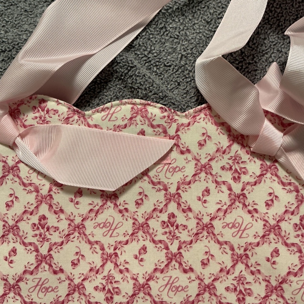 Longaberger 2009 Horizon of Hope Tote Bag Pink Floral Ribbon Handles 23694 - Picture 7 of 8
